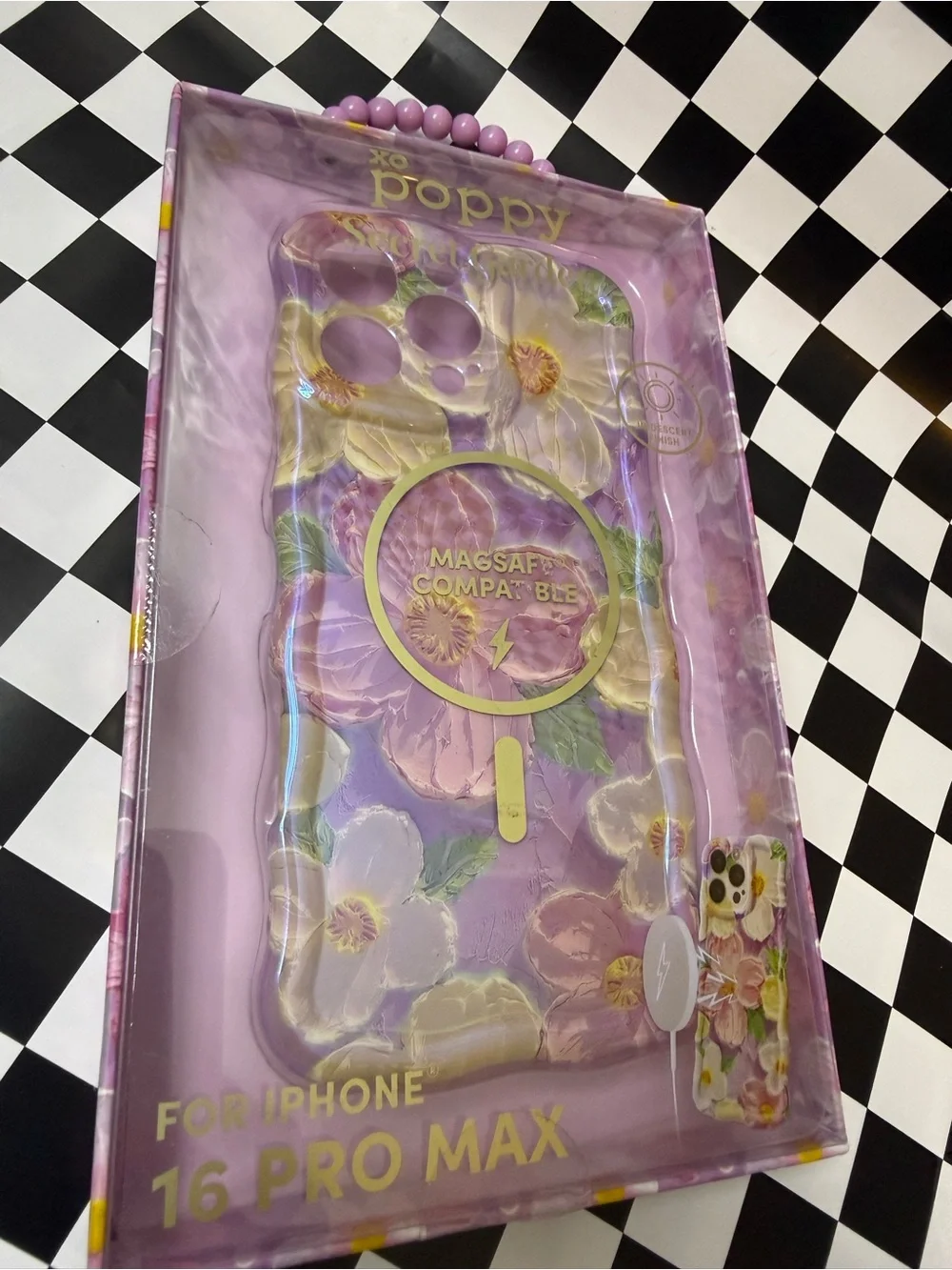 xo poppy Secret Garden Purple Floral Phone Case - Purple iPhone 16 pro max